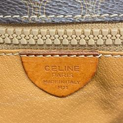 Celine Shoulder Bag Macadam Leather Brown Women's