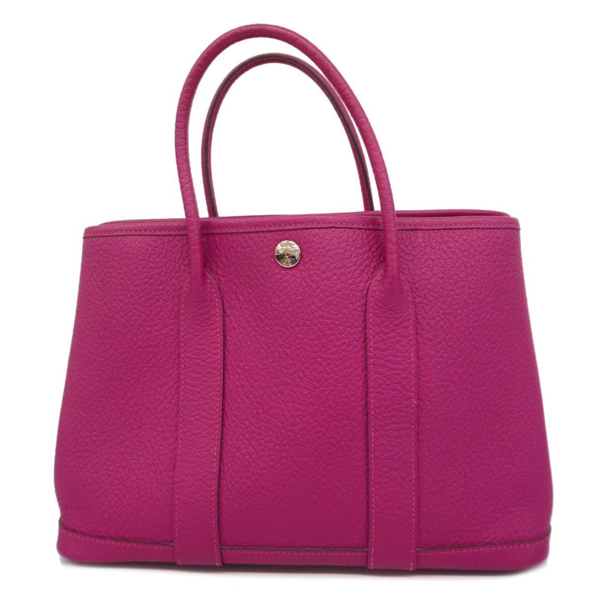 Hermes Tote Bag Garden TPM C Stamp Country Rose Purple Women's