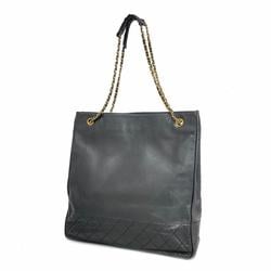 Chanel Tote Bag Matelasse Chain Shoulder Lambskin Black Women's