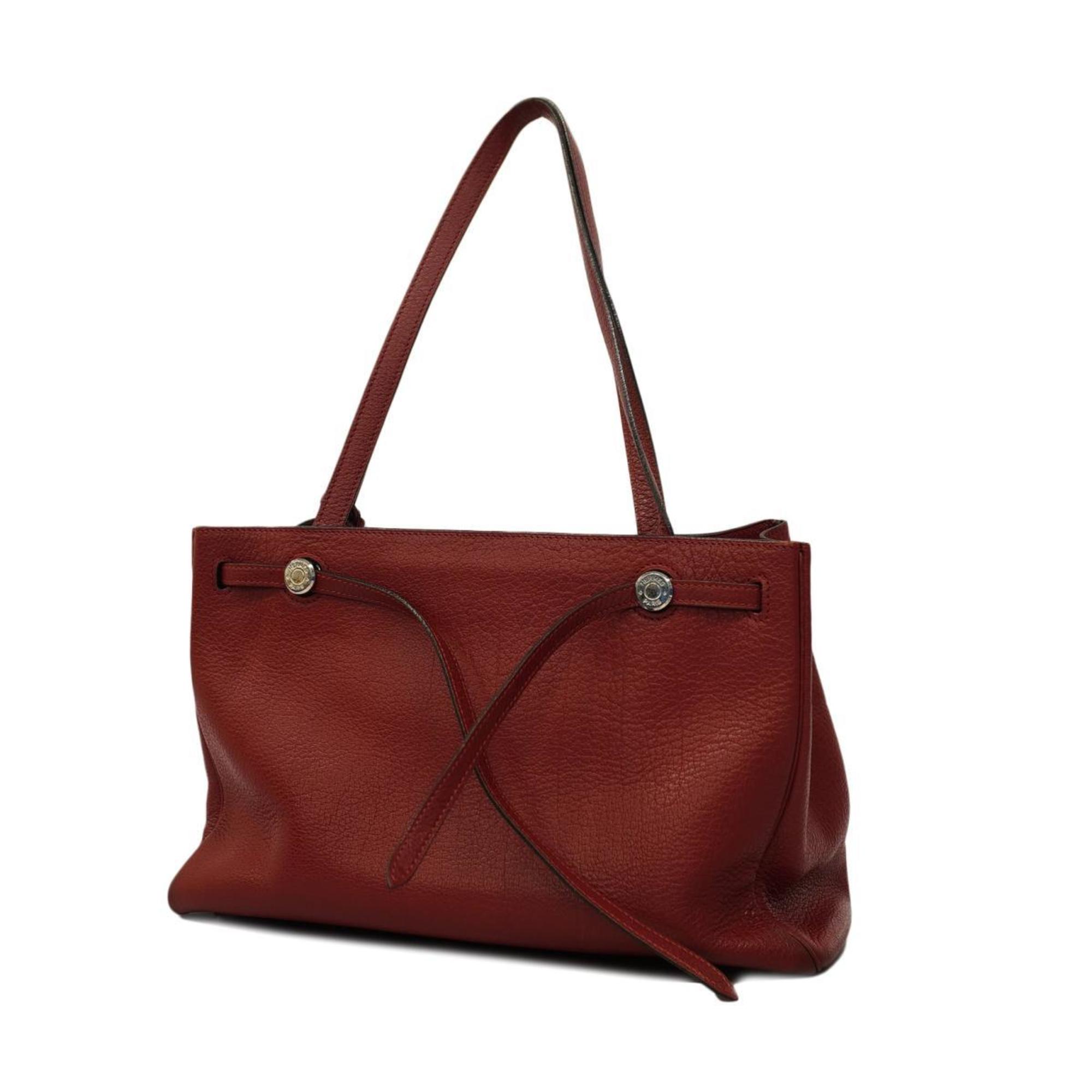 Hermes Shoulder Bag Cabana E Stamp Togo Rouge Ash Women's