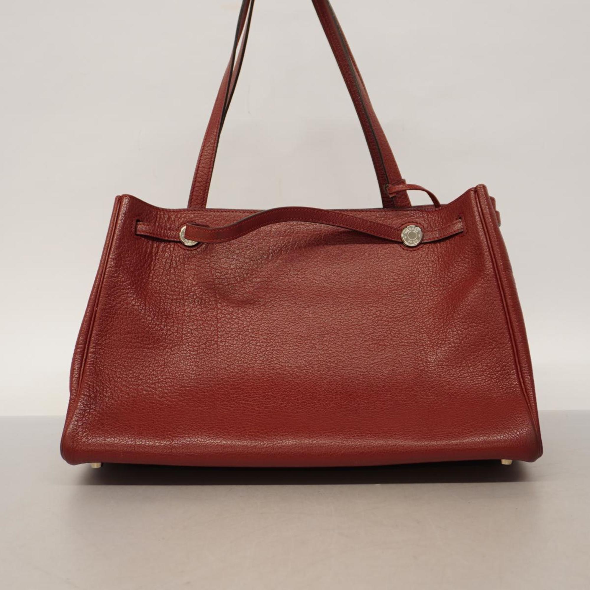 Hermes Shoulder Bag Cabana E Stamp Togo Rouge Ash Women's