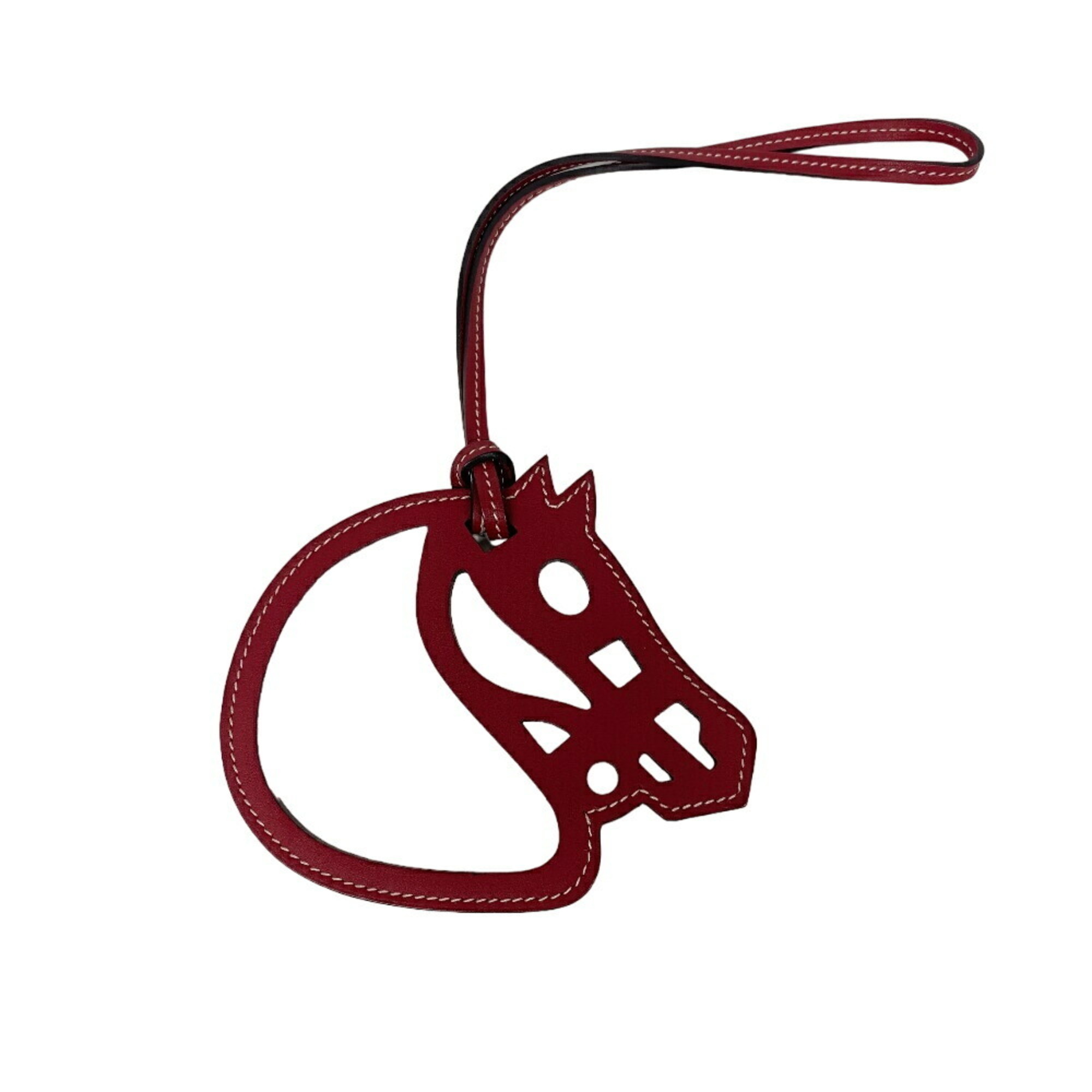 HERMES Paddock Cheval Charm Red Unisex