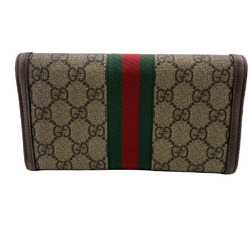 GUCCI 523153 Ophidia GG Supreme Long Wallet Brown Women's