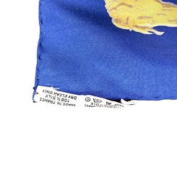 HERMES Hermes Carre 90 LA PROMENADE DE LONGCHAMPS Walk to Longchamp Scarf Muffler Blue Unisex