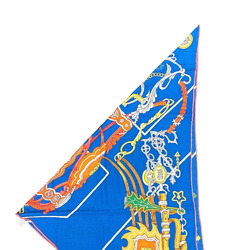 HERMES Hermes Triangle Geant Brides et Destin Scarf Muffler Blue Women's