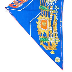 HERMES Hermes Triangle Geant Brides et Destin Scarf Muffler Blue Women's