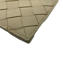 BOTTEGAVENETA Bottega Veneta Maxi Intrecciato Card Case Fragment Coin Beige Unisex