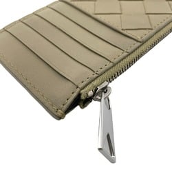 BOTTEGAVENETA Bottega Veneta Maxi Intrecciato Card Case Fragment Coin Beige Unisex