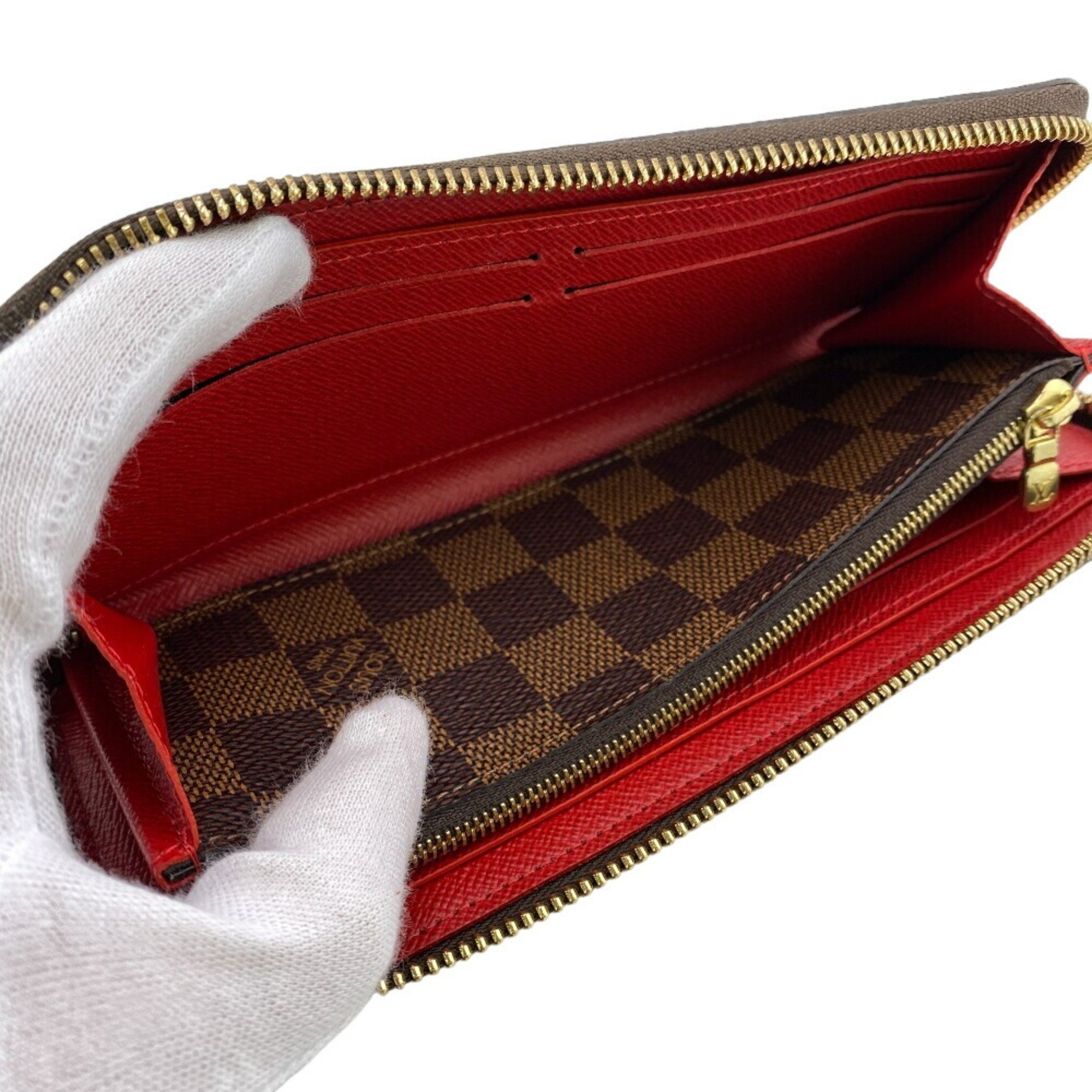 LOUIS VUITTON N60534 Portefeuille Clemence Damier Long Wallet Brown Women's