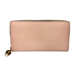 GUCCI 453158 Bamboo Nimfair Round Long Wallet Pink Women's