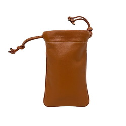 CELINE Triomphe Drawstring Phone Pouch for Mobile Phones, Brown, Women's