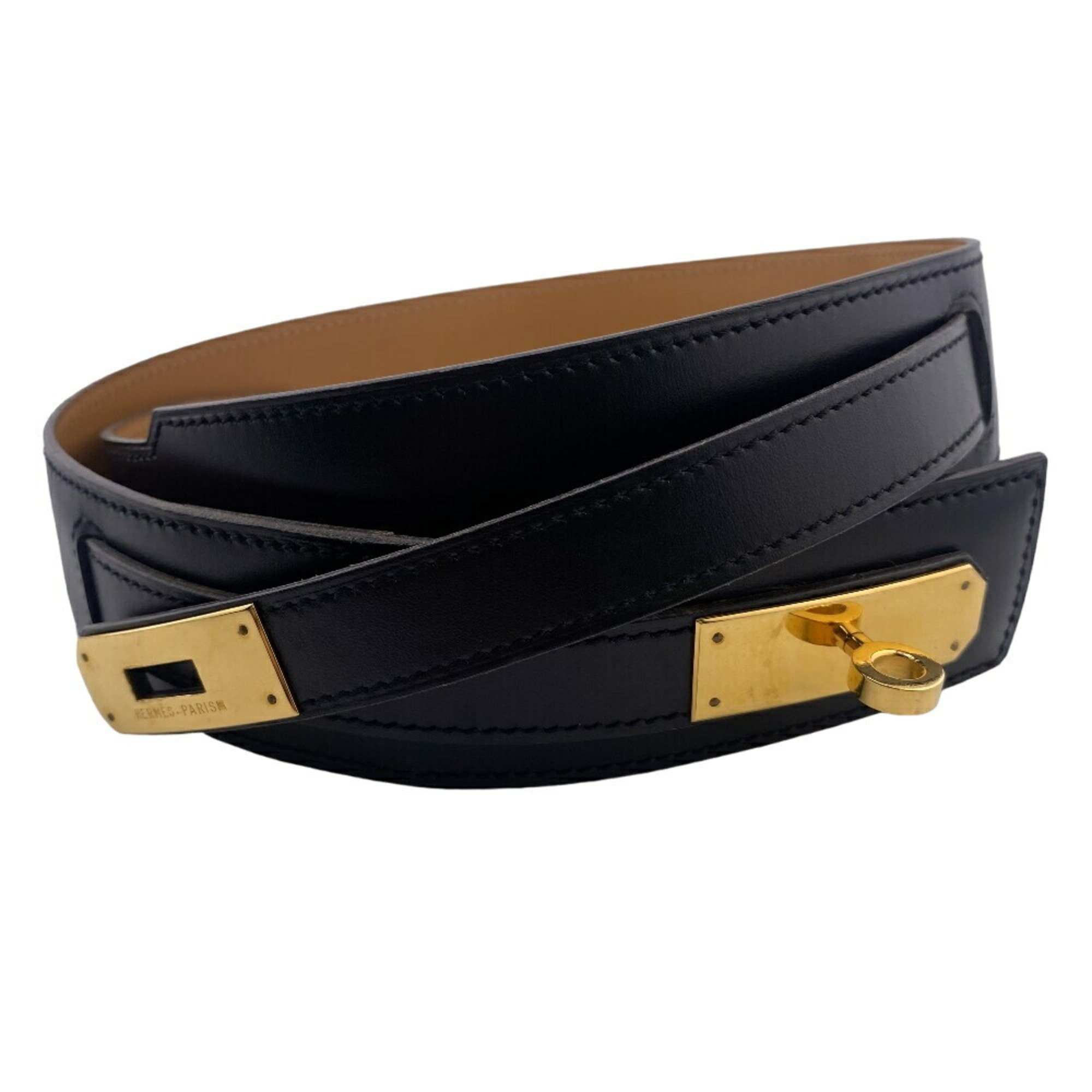 HERMES Kelly 60 Belt Black Unisex