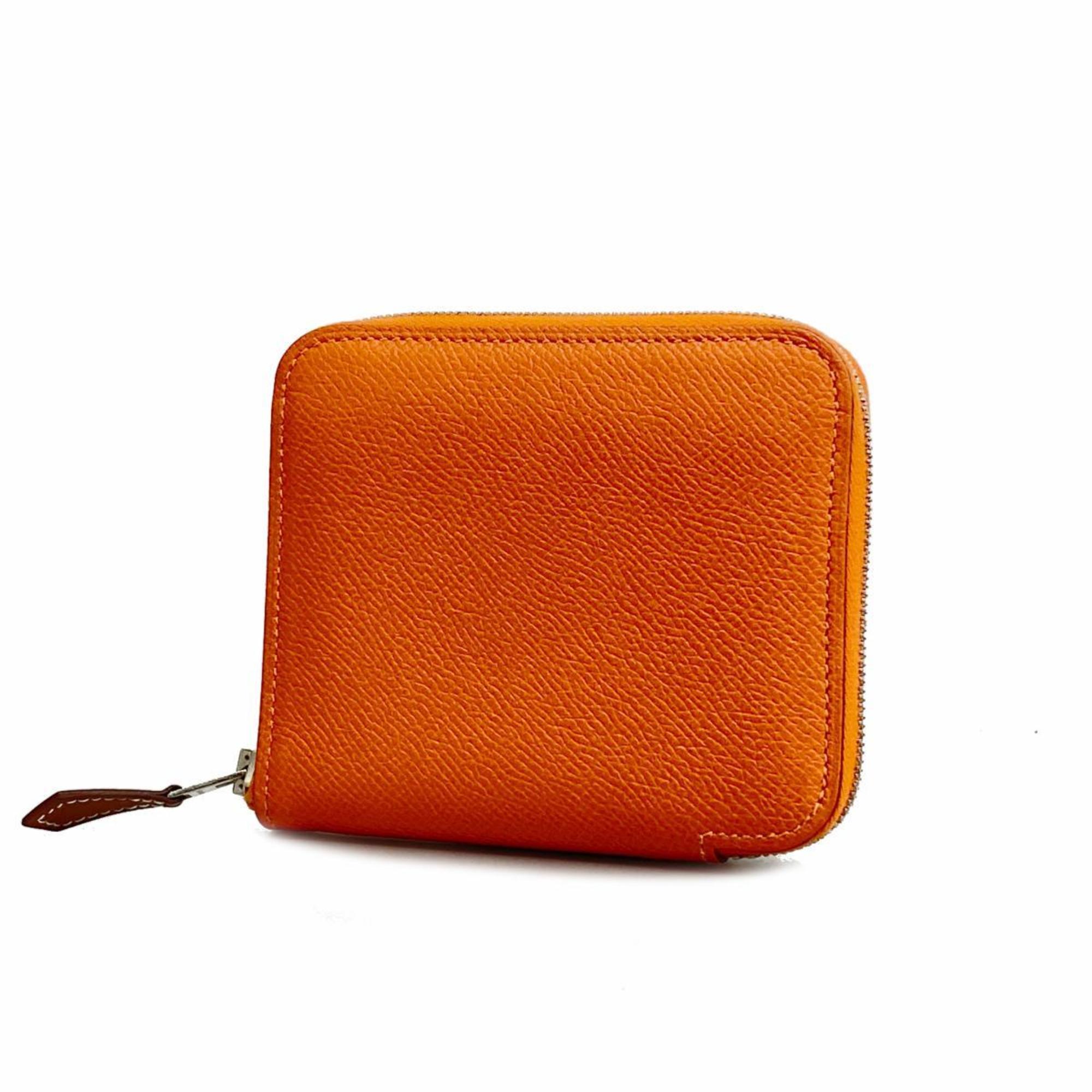 Hermes Wallet/Coin Case Azap Silk In Compact X Stamp Veau Epsom Fu Women's