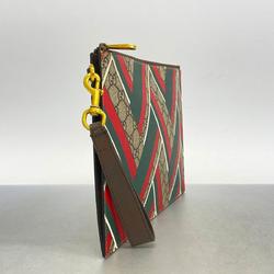 Gucci Clutch Bag GG Chevron 429225 Leather Beige Men's Women's