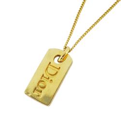 Christian Dior Necklace Plate GP Plated Gold Women's