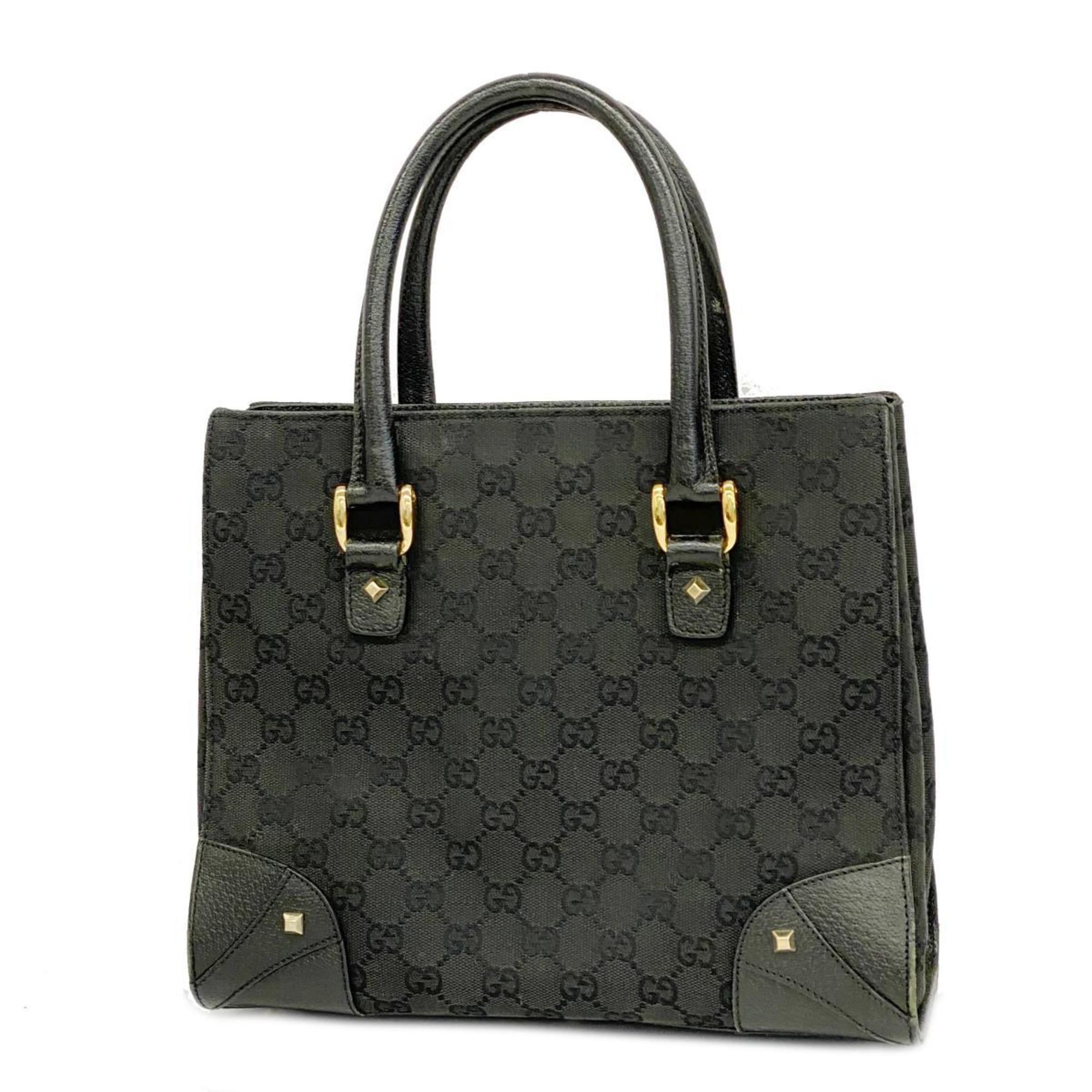 Gucci Handbag GG Canvas 120895 Black Champagne Women's