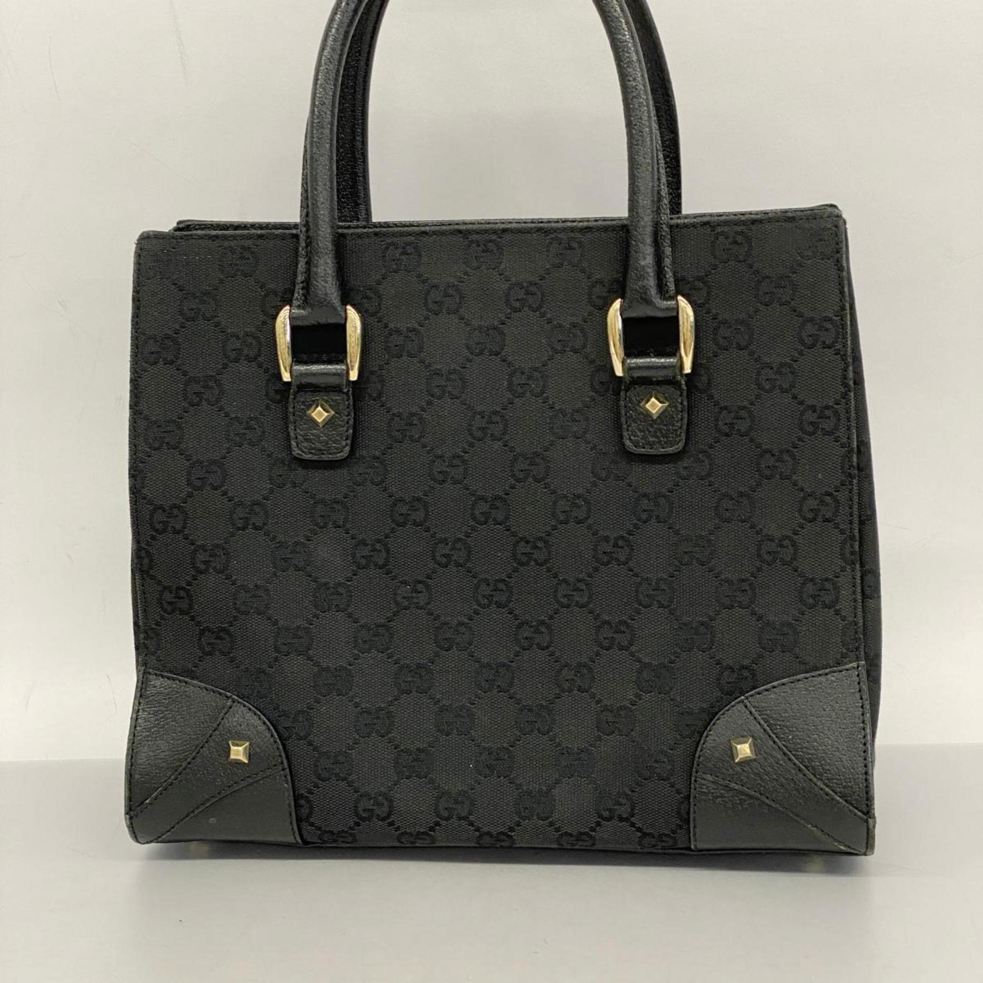 Gucci Handbag GG Canvas 120895 Black Champagne Women's