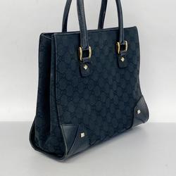 Gucci Handbag GG Canvas 120895 Black Champagne Women's