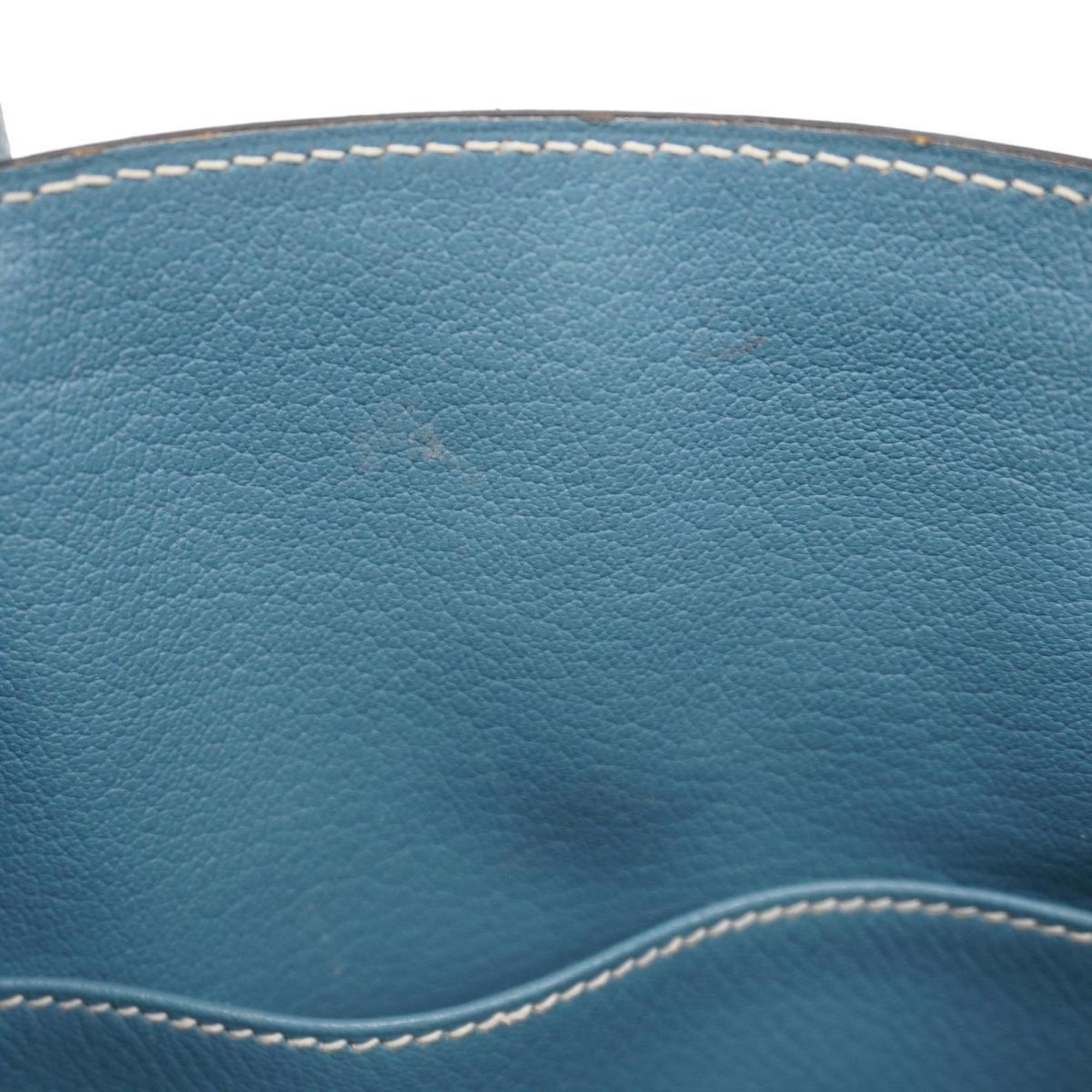 Hermes handbag Birkin 30 J stamped Epsom leather blue jean for women