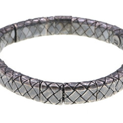 Bottega Veneta Bracelet Intrecciato Smoked Silver SV Sterling 925 Medium Size Bangle Women Men BOTTEGA VENETA