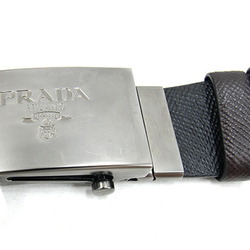 Prada Belt 2CM016 Black Dark Brown Leather Size 95 Reversible GI Gacha Men's PRADA