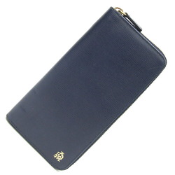 Dunhill Round Long Wallet Navy Leather Men's dunhill