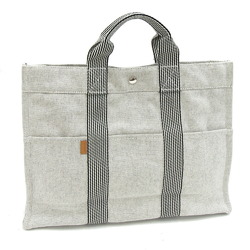 Hermes hand tote bag New Fool Tote MM Grey Cotton Canvas Bag Women's Men's HERMES