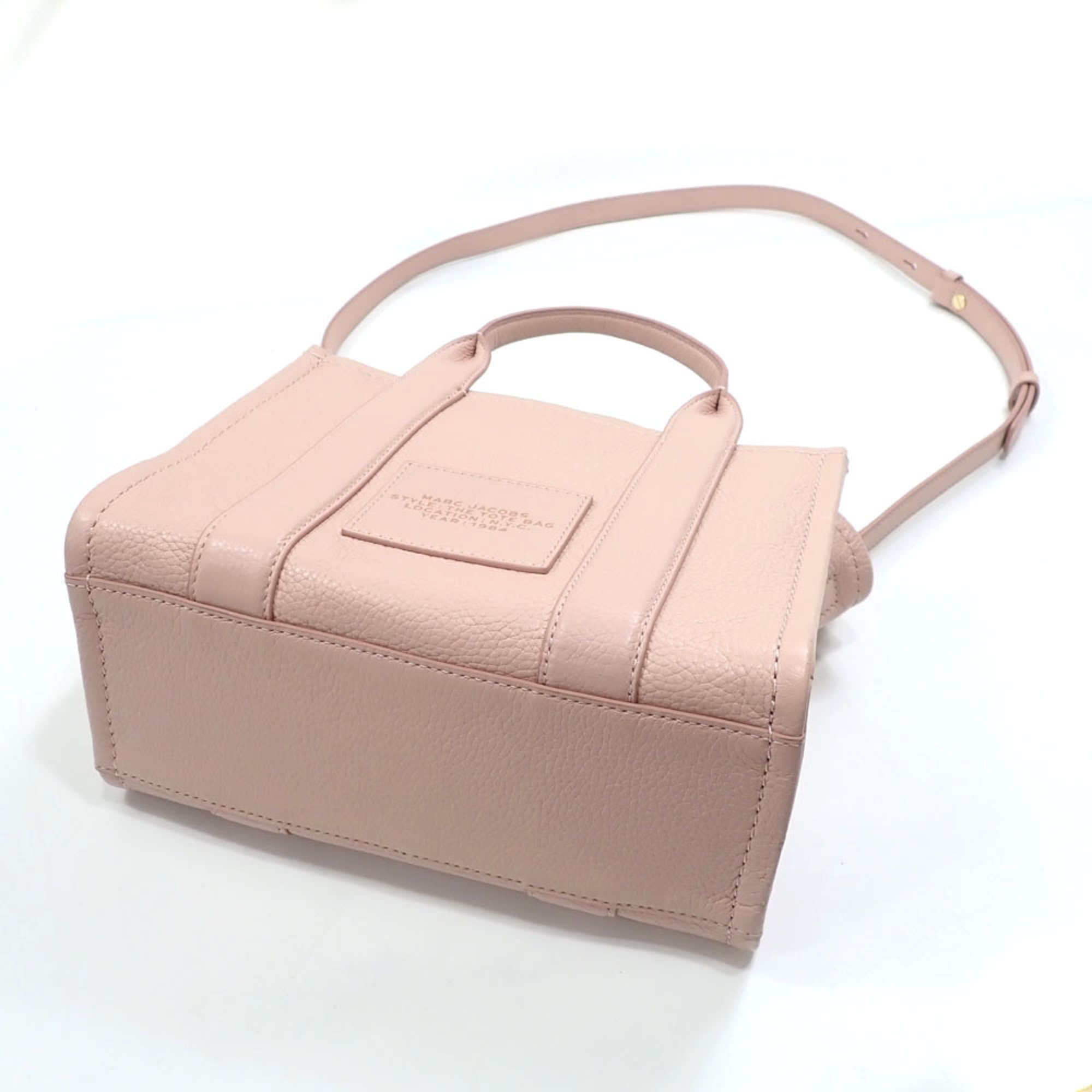 Marc Jacobs The Leather Tote Bag Small Women's Rose Pink H009L01SP21 Hand Shoulder A6048449