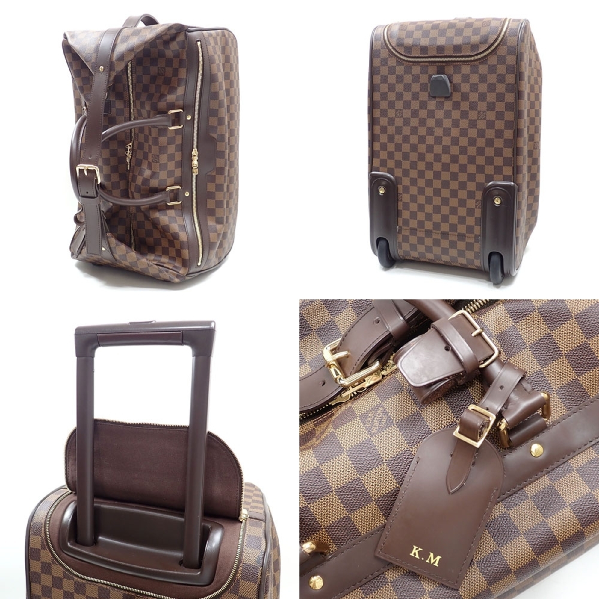 Louis Vuitton Boston Bag Damier Ebene Eole 50 N23205 with Initials Women's Men's Unisex Carry A6048432