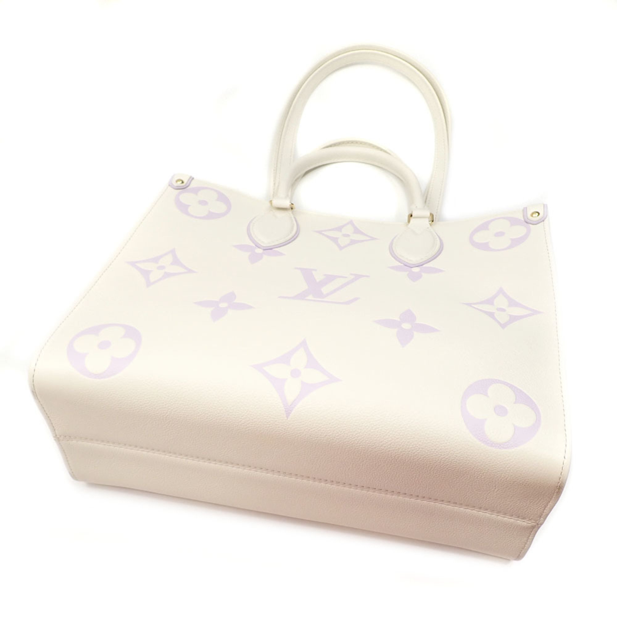 Louis Vuitton Tote Bag Bicolor Monogram Empreinte On the Go MM Women's M23937 Latte White Lilac Hand Shoulder C212121