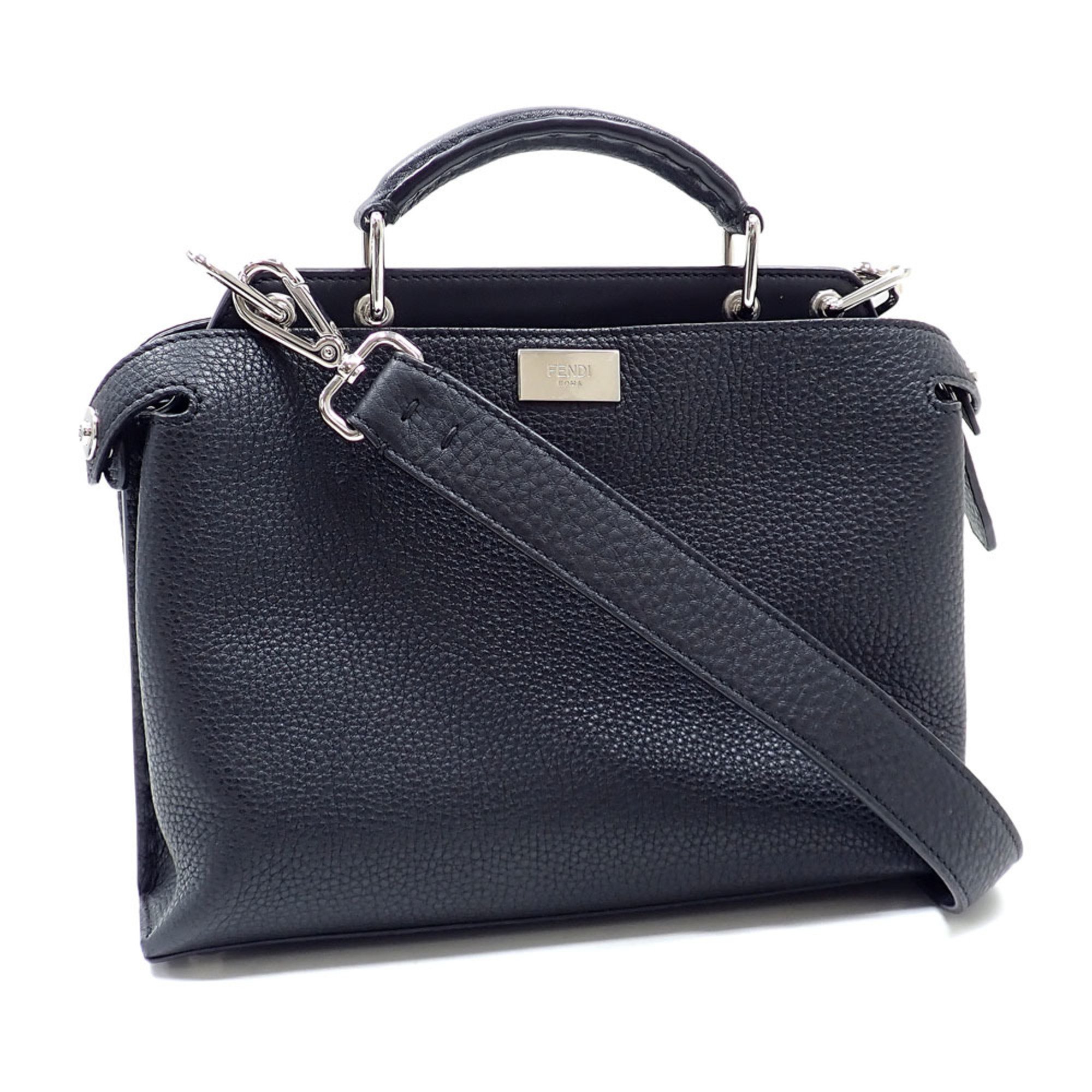 Fendi Peekaboo Iconic Essential Handbag for Women in Black Leather 7VA506 A6048455