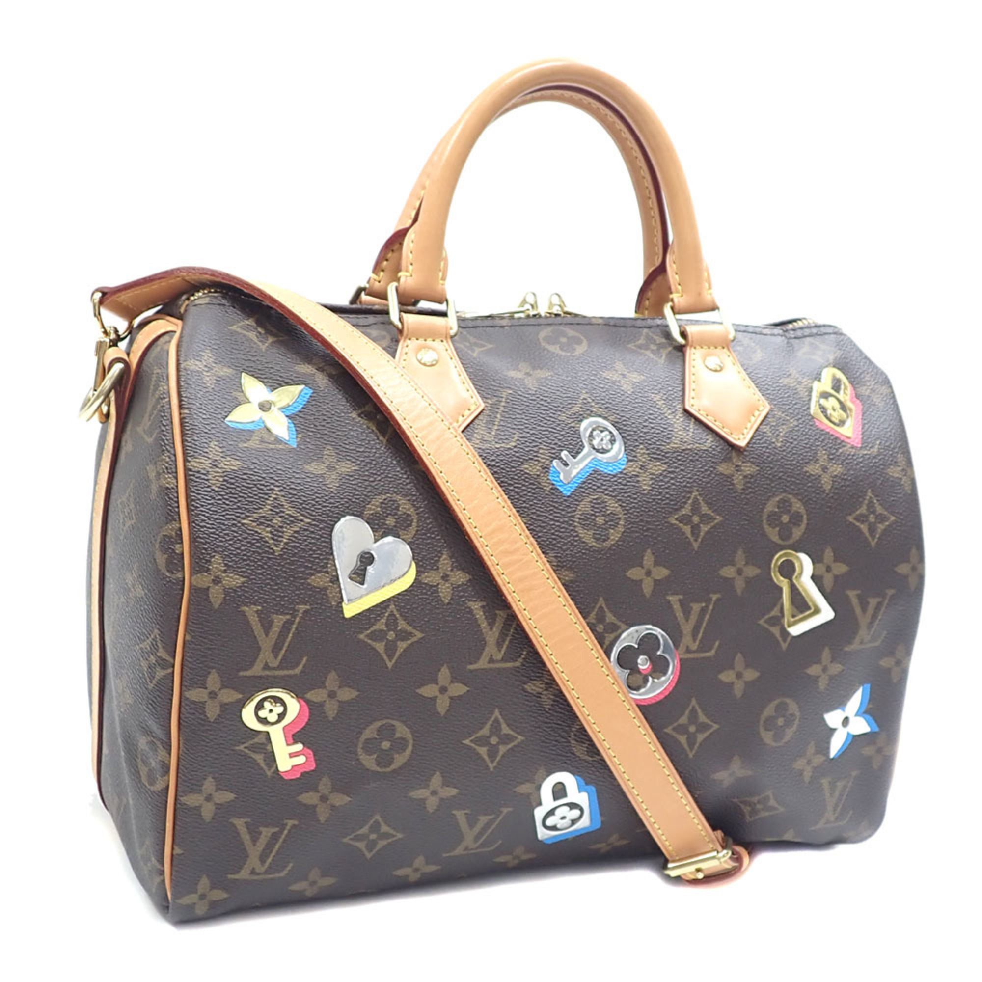 Louis Vuitton Boston Bag Monogram Love Lock Speedy Bandouliere 30 Women's M44365 Shoulder A6048466