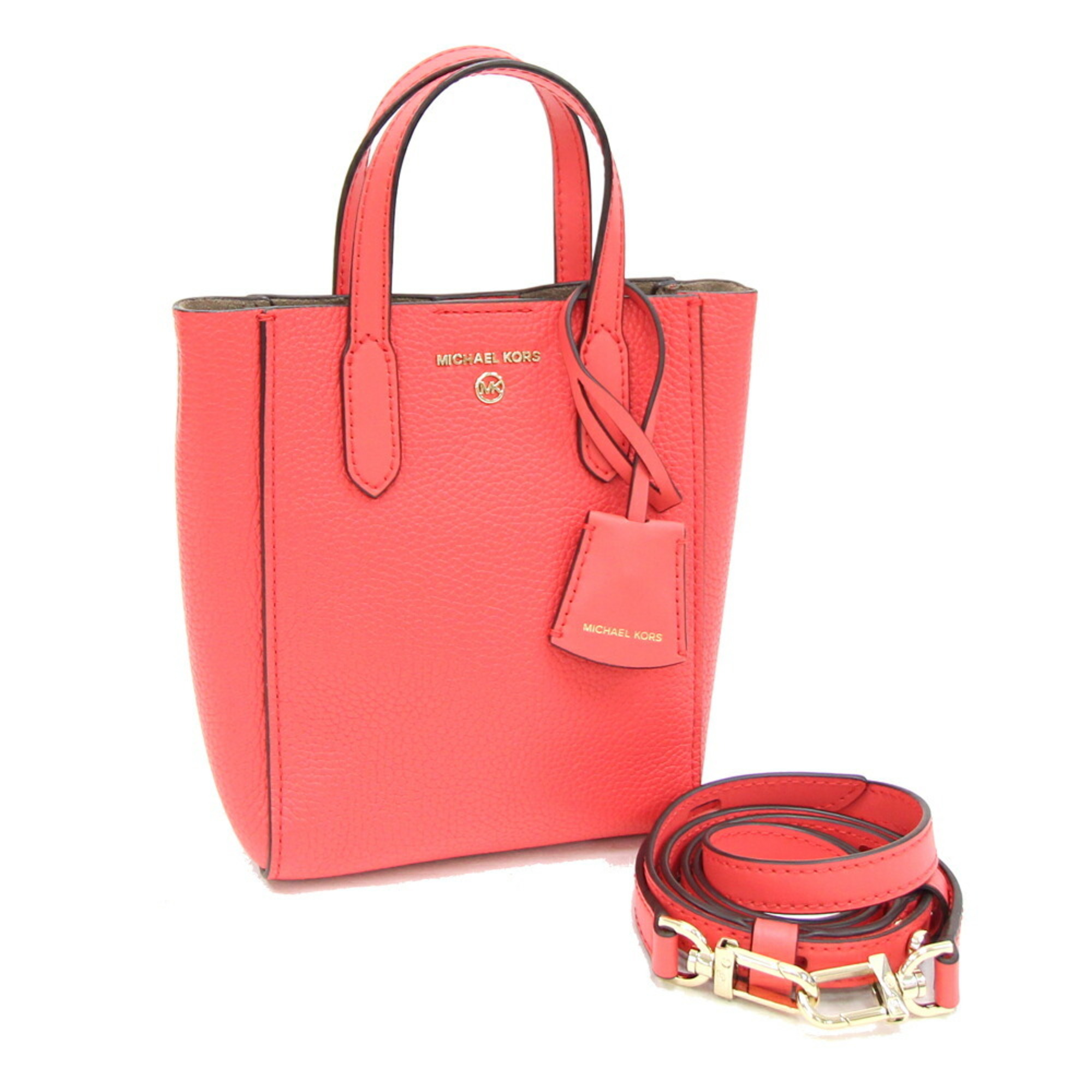 Michael Kors Handbag Shopper Tote XS 32S2L5SC1L Pink Red Leather Shoulder Bag for Women MICHAEL KORS