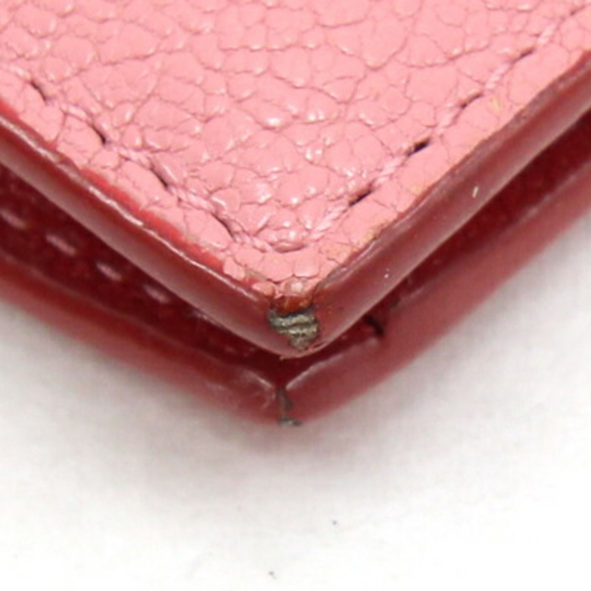 Miu Miu Miu Bi-fold Wallet Madras Love 5MV204 Pink Red Leather Compact Heart Women's MIUMIU