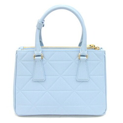 Prada Galleria Small Handbag 1BA896 Light Blue Leather Triangle Women's Quilted PRADA