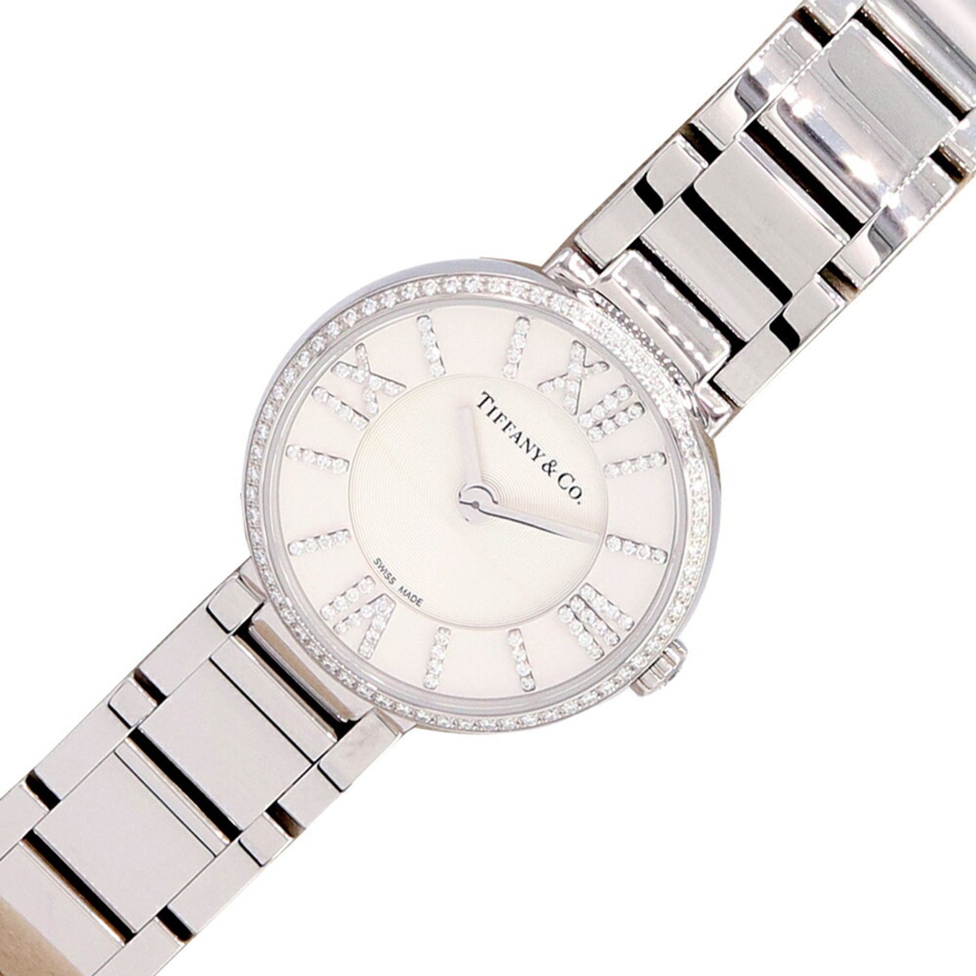 Tiffany Women's Watch Atlas 2-Hand 24mm Diamond Bezel Index 62867469 White Dial Roman Stainless Steel Quartz TIFFANY & Co.