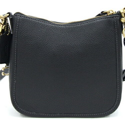 Coach Shoulder Bag Chase CC390 Black Leather Pochette Crossbody Women's COACH