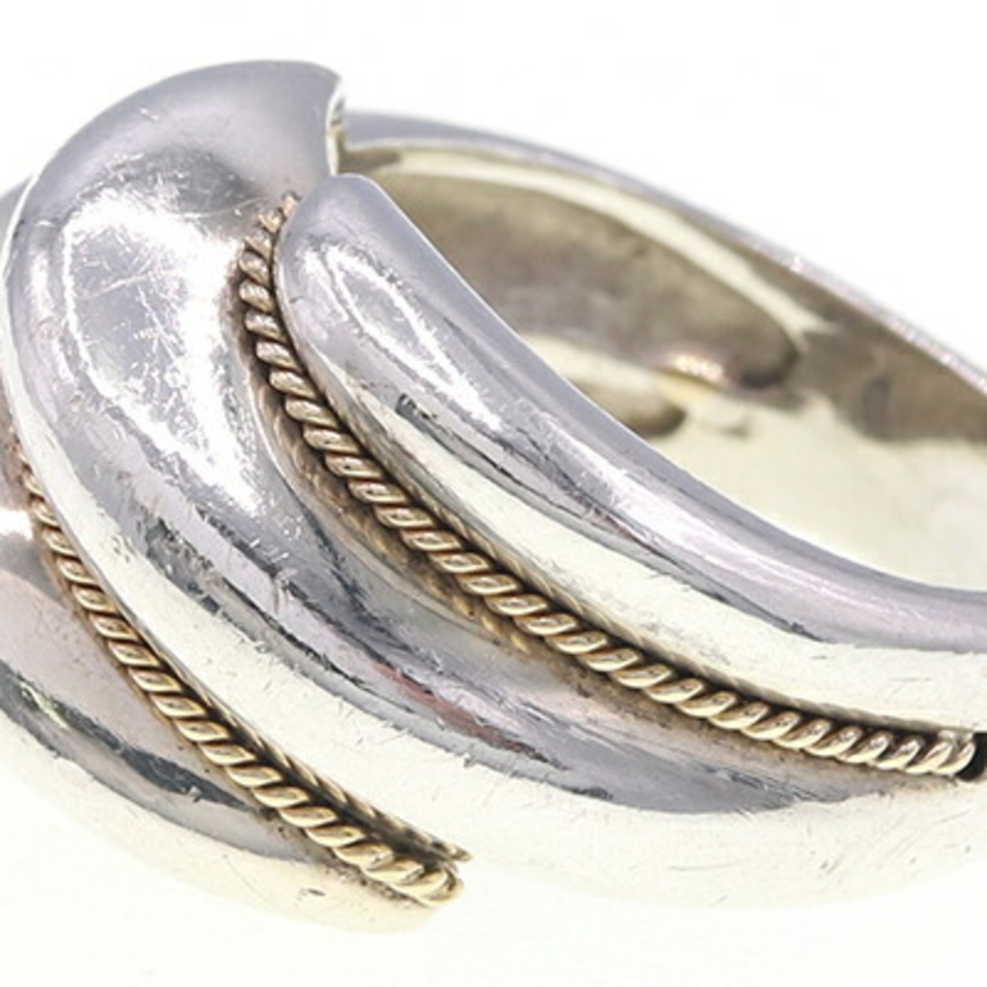 Tiffany Ring Twisted Rope SV Sterling Silver 925 Combination Old Ladies TIFFANY & CO