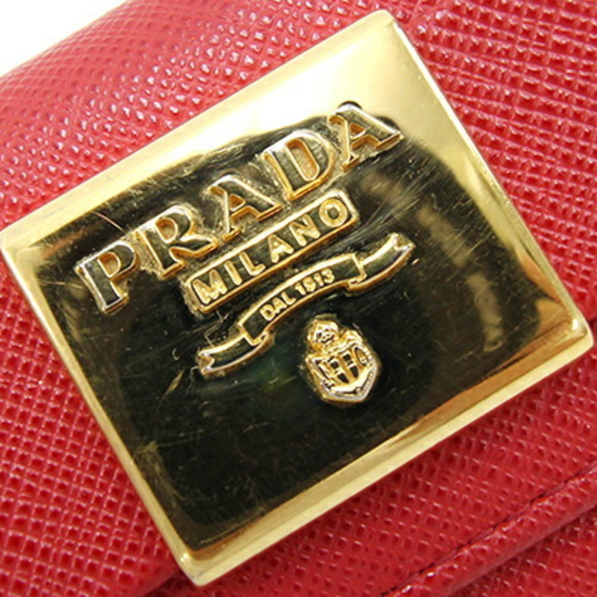 Prada 6-Key Case 1PG222 Red Leather Key Ribbon Women's PRADA