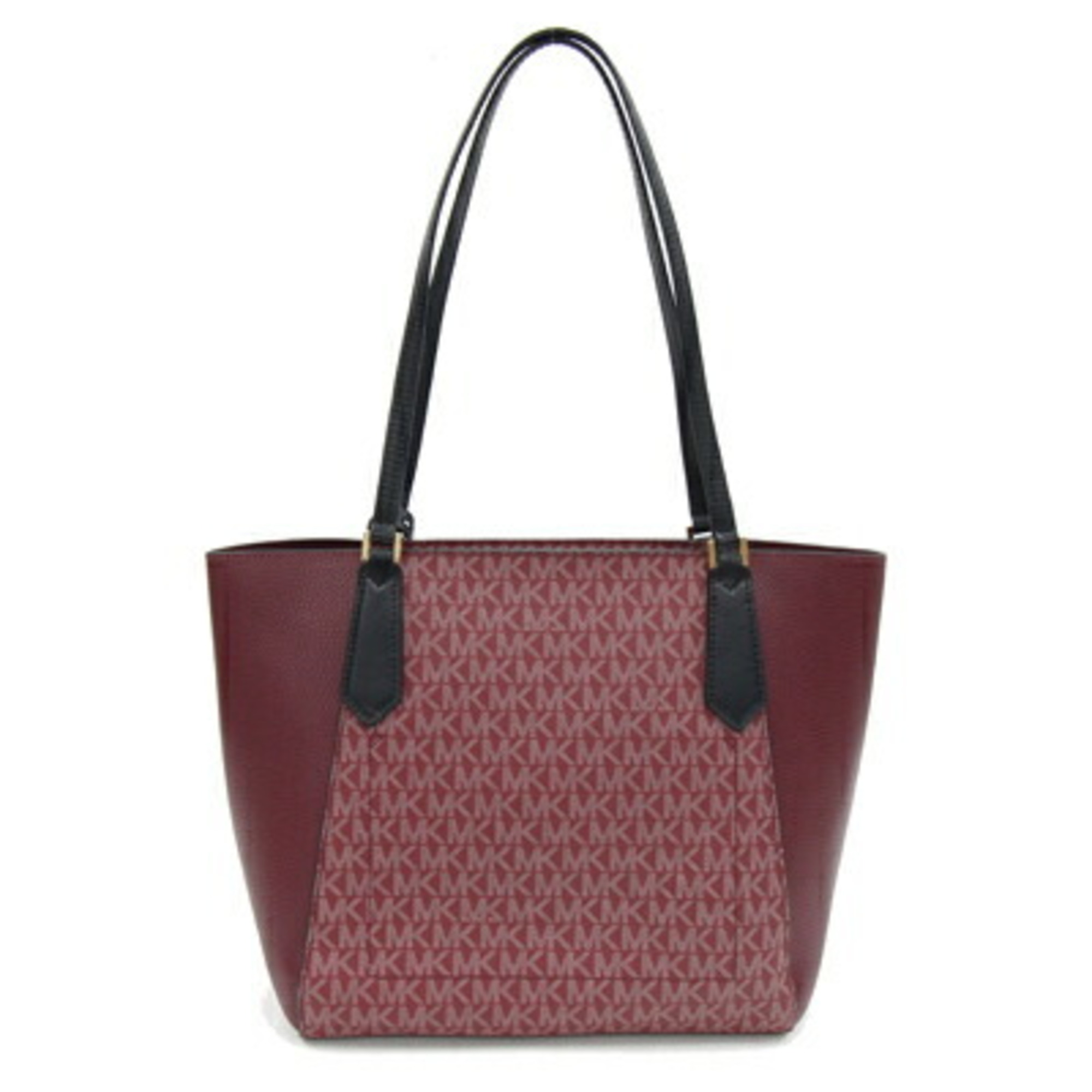 Michael Kors Tote Bag 35F9GKFT1V Bordeaux Black PVC Leather Burgundy Women's MICHAEL KORS