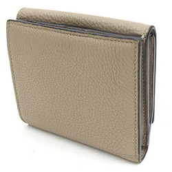 FENDI Bi-fold Wallet Peekaboo Selleria 8M0438 Greige Leather Double Opening Compact Women's