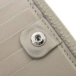 FENDI Bi-fold Wallet Peekaboo Selleria 8M0438 Greige Leather Double Opening Compact Women's