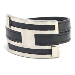 Hermes Bracelet Puspus Black Leather Bangle for Women HERMES