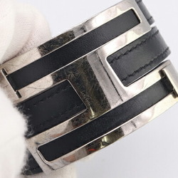 Hermes Bracelet Puspus Black Leather Bangle for Women HERMES