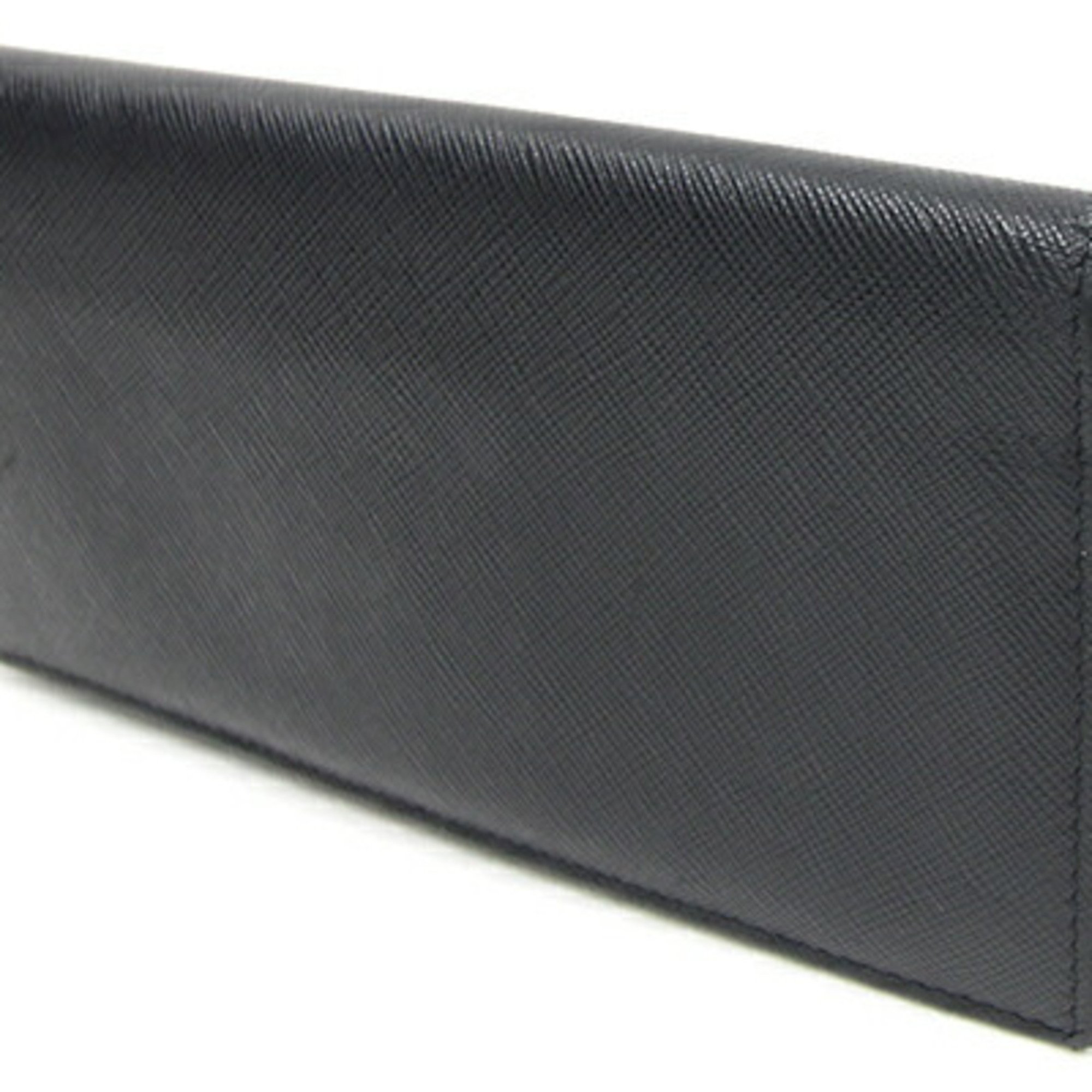 Prada Bi-fold Long Wallet 2MV341 Black Leather Men's PRADA