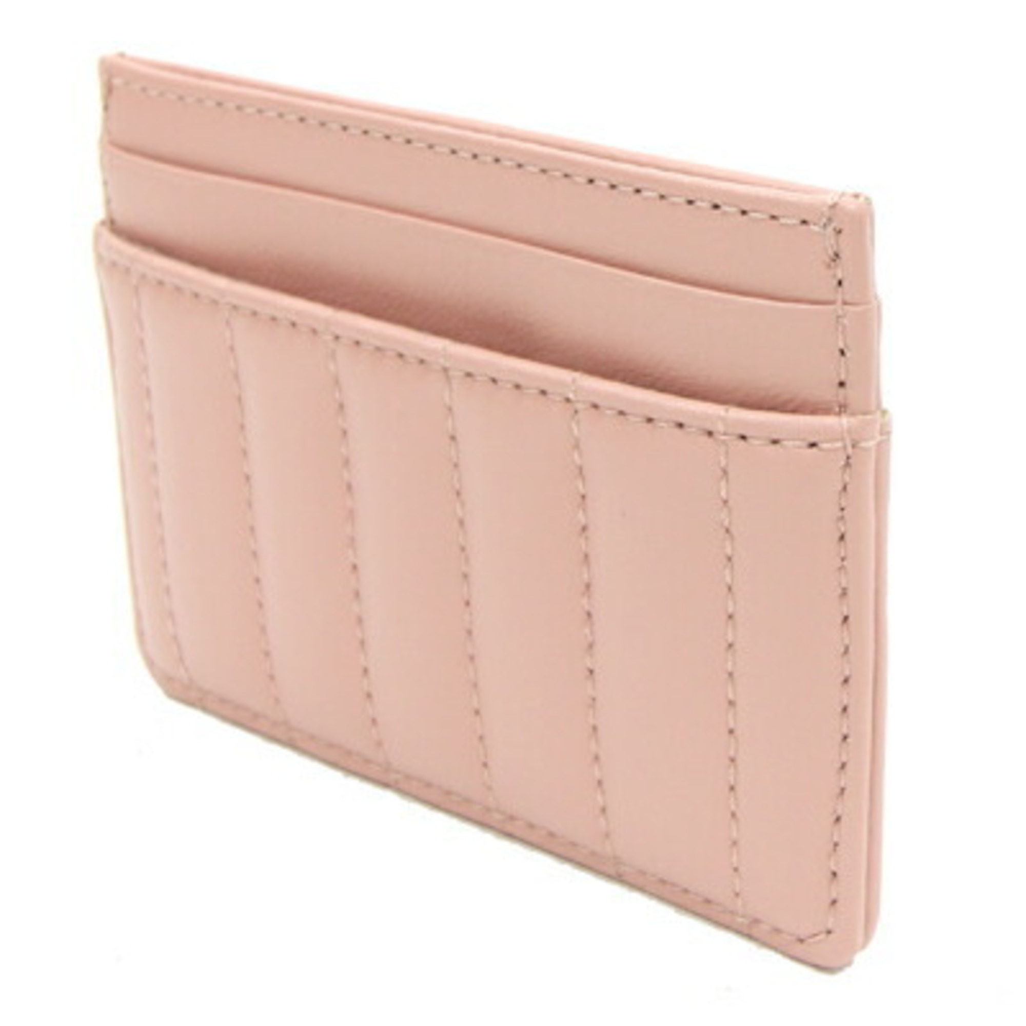 Burberry Card Case 8062371 Pink Leather Pass Quilted Holder Women's BURBERRY