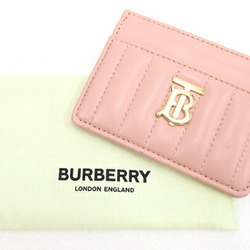 Burberry Card Case 8062371 Pink Leather Pass Quilted Holder Women's BURBERRY