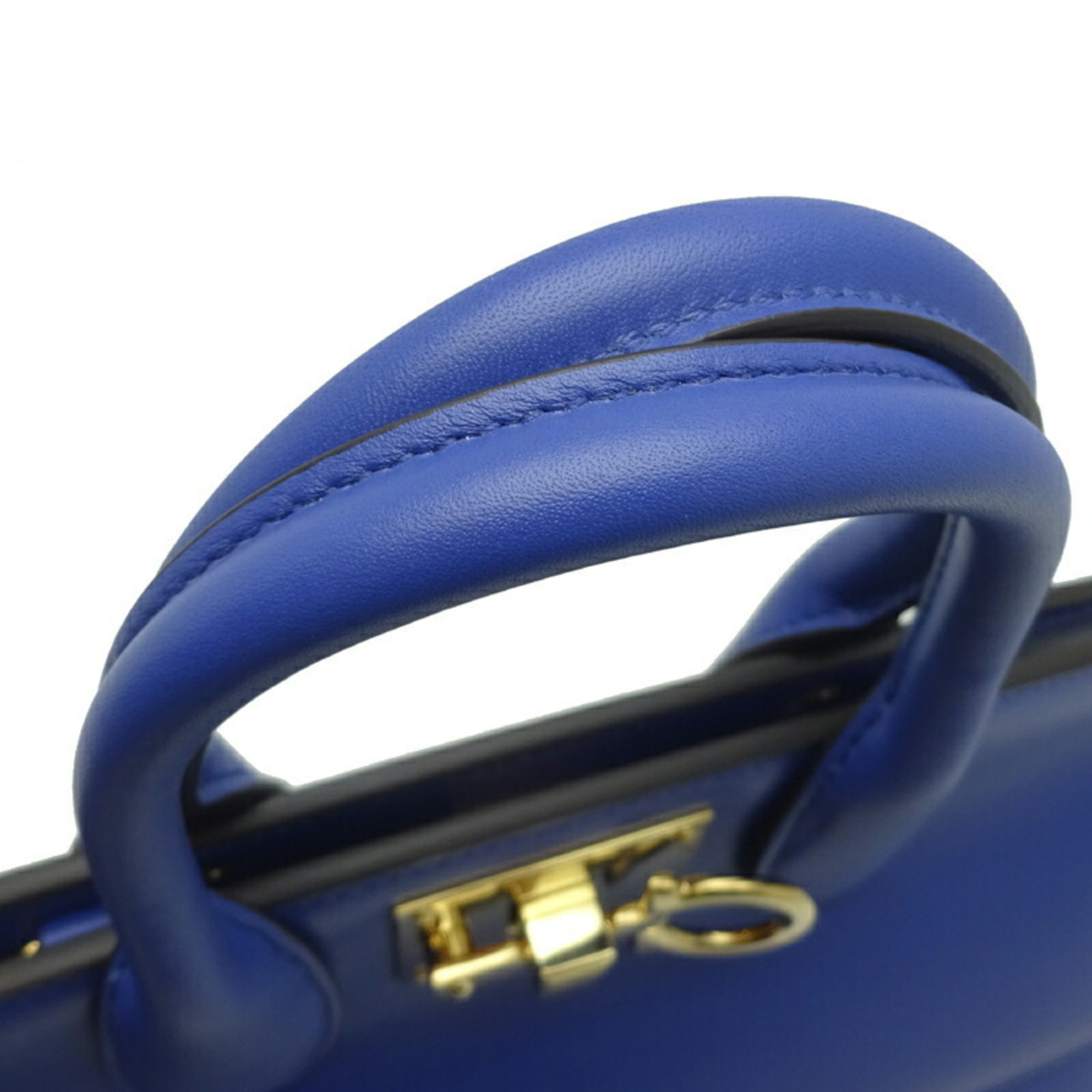 Salvatore Ferragamo Studio Bag Small Women's Handbag 21H159 Leather Blue DH82394