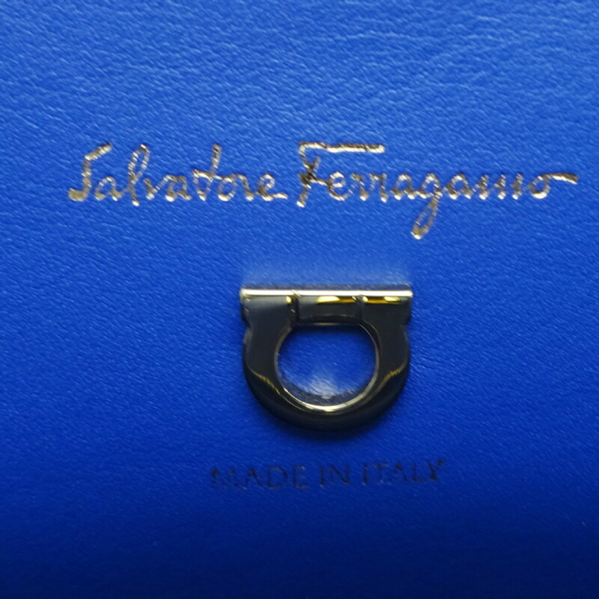 Salvatore Ferragamo Studio Bag Small Women's Handbag 21H159 Leather Blue DH82394