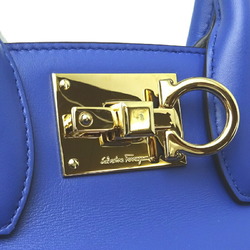 Salvatore Ferragamo Studio Bag Small Women's Handbag 21H159 Leather Blue DH82394